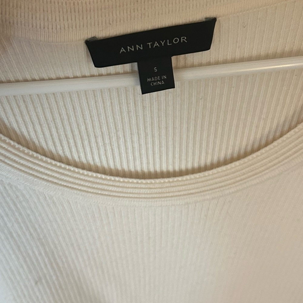 Ann Taylor Ivory Ribbed Knit Top - Picture 3 of 3